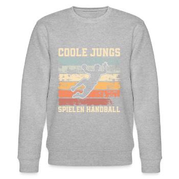 Handball Handballer - Stanley/Stella Unisex Bio-Sweatshirt CHANGER  - Grau meliert - Vorne - Nik (191cm) & Marisol (170cm)