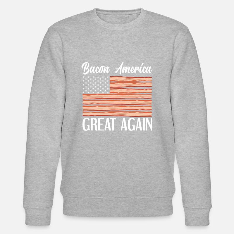 Bacon USA Flagge - Stanley/Stella Unisex Bio-Sweatshirt CHANGER  - Grau meliert