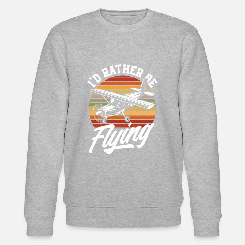 Retro Pilots Student Flying - Stanley/Stella CHANGER Unisex Organic Sweatshirt - heather grey