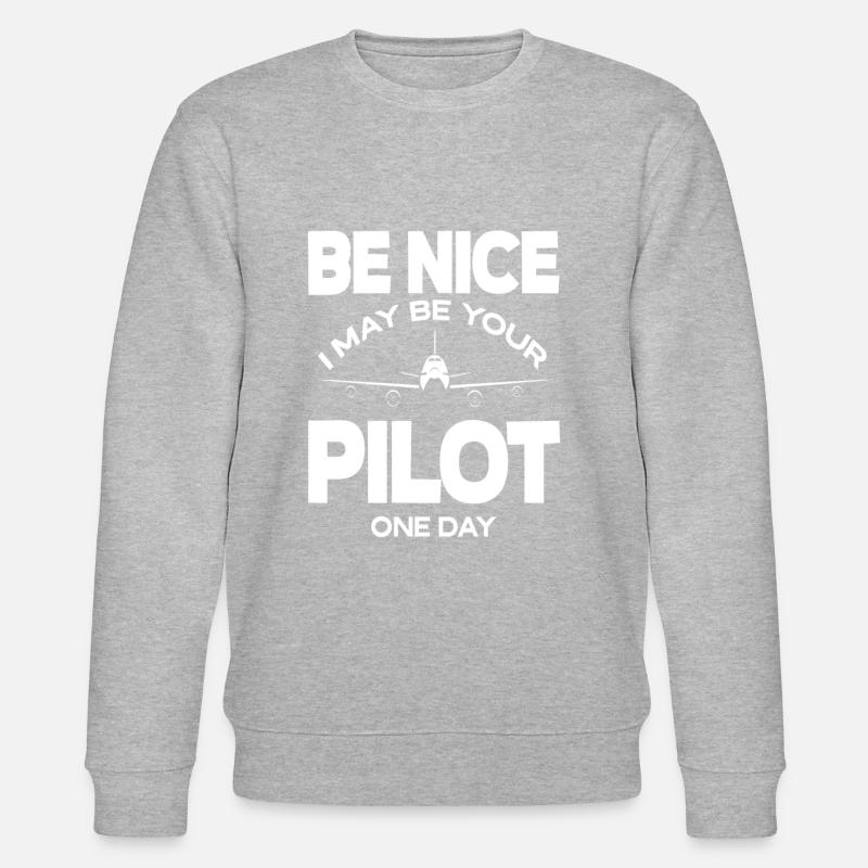 Pilot Piloten Spruch Geschenk - Stanley/Stella Unisex Bio-Sweatshirt CHANGER - Grau meliert