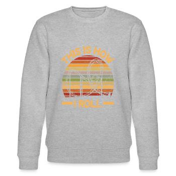 Lustiges Achterbahn Liebhaber Retro Achterbahn - Stanley/Stella Unisex Bio-Sweatshirt CHANGER  - Grau meliert - Vorne - Nik (191cm) & Marisol (170cm)