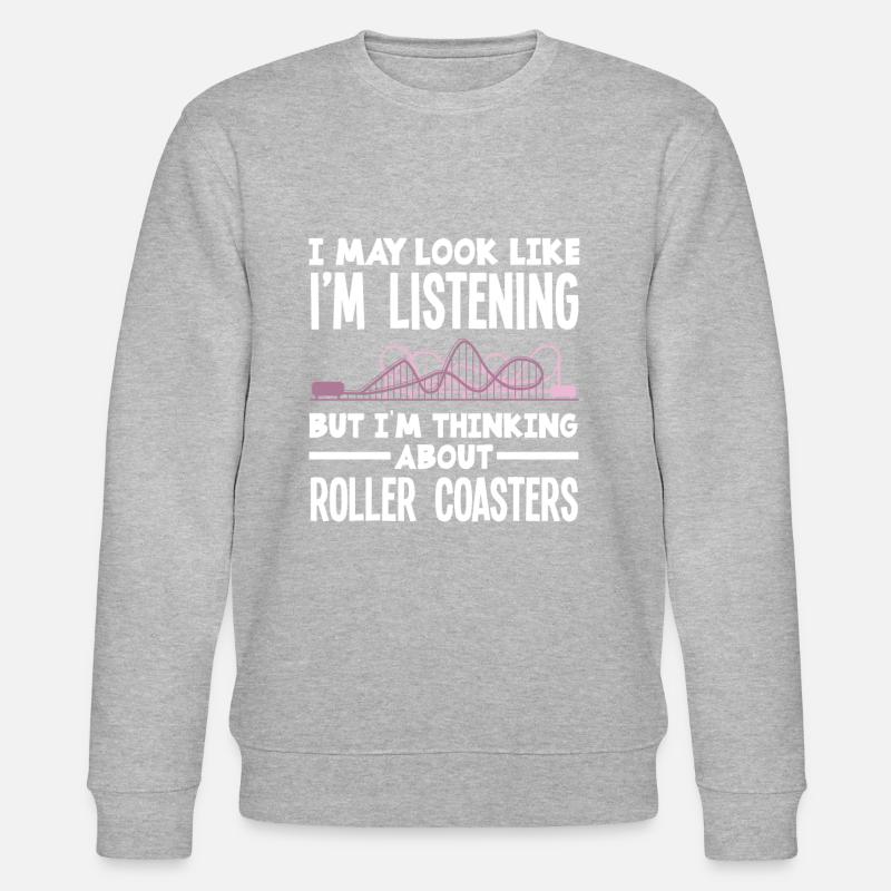 Achterbahn Geschenk Looping Freizeitpark - Stanley/Stella Unisex Bio-Sweatshirt CHANGER  - Grau meliert