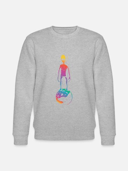 Bunter Alien Planet Geschenk - Stanley/Stella Unisex Bio-Sweatshirt CHANGER  - Grau meliert