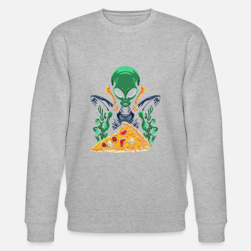 Alien Pizza - Stanley/Stella Unisex Bio-Sweatshirt CHANGER  - Grau meliert