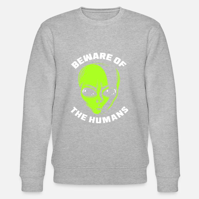 Alien Gesicht - Stanley/Stella Unisex Bio-Sweatshirt CHANGER  - Grau meliert