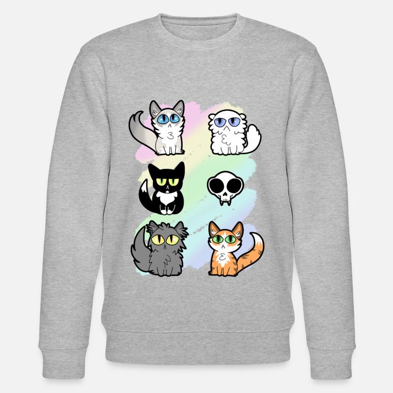 Huskatter et un dessin de crâne - Sweat bio CHANGER Stanley/Stella Unisexe - gris chiné