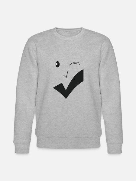 Fine smile - Fine face F02. - Stanley/Stella CHANGER Unisex Organic Sweatshirt - heather grey