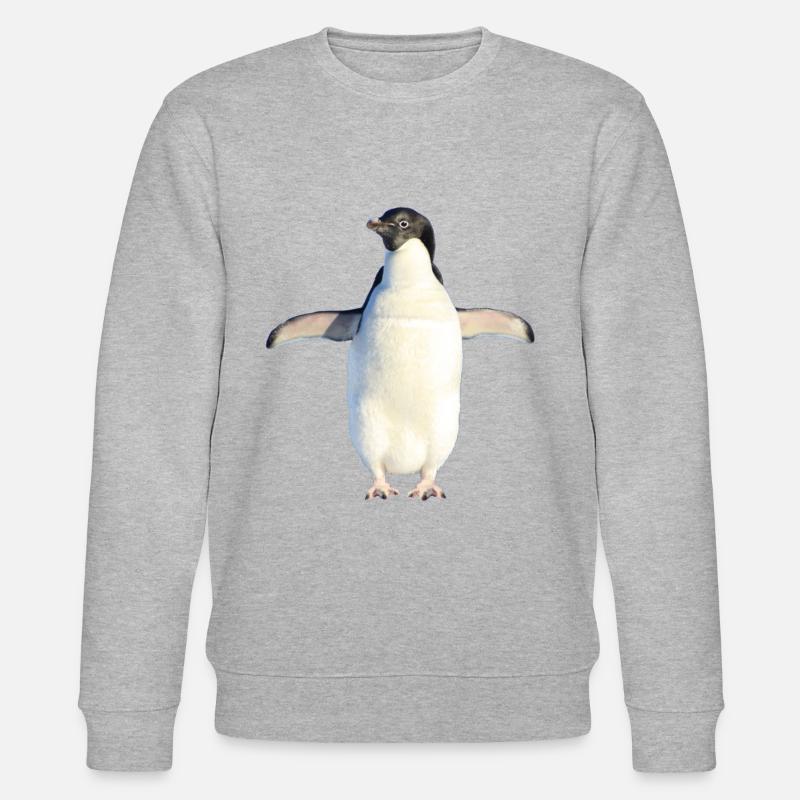 süßer Pinguin - Stanley/Stella Unisex Bio-Sweatshirt CHANGER  - Grau meliert