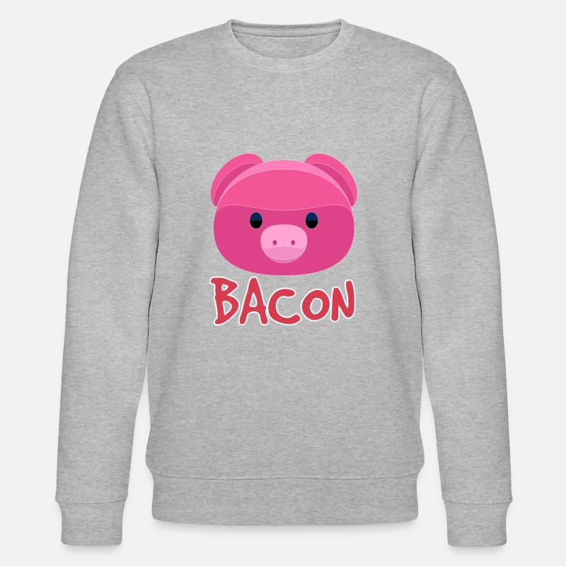 Bacon Schwein - Stanley/Stella Unisex Bio-Sweatshirt CHANGER  - Grau meliert
