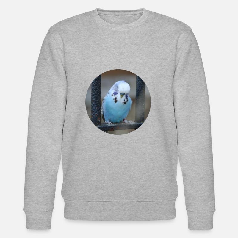 Blue budgerigar budgerigars - Stanley/Stella CHANGER Unisex Organic Sweatshirt - heather grey