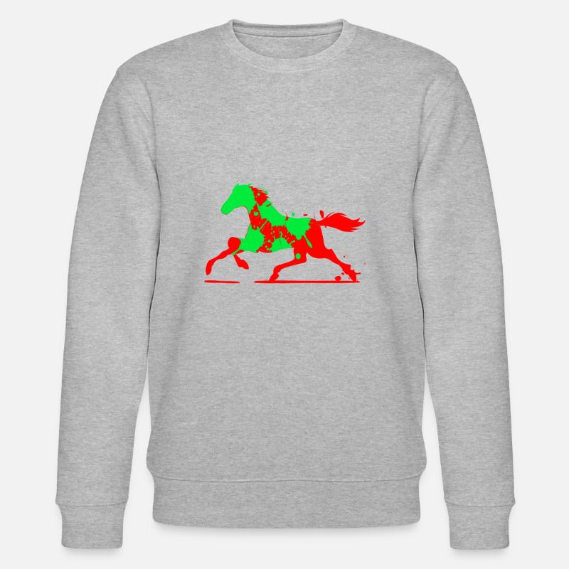 Kunst Pferd Paintball Pferderennen - Stanley/Stella Unisex Bio-Sweatshirt CHANGER - Grau meliert
