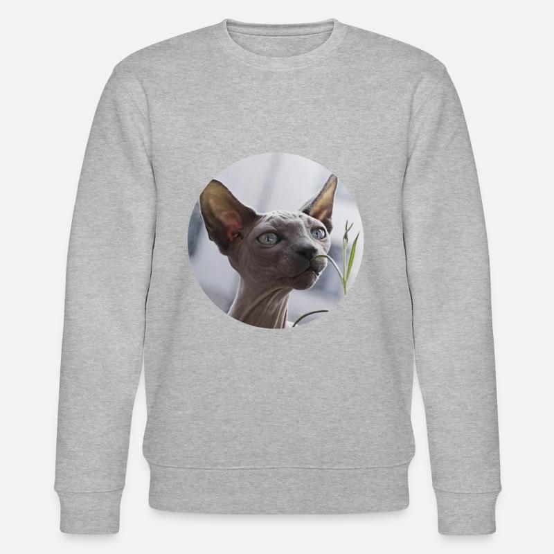 Chat nu chat sphynx - Sweat bio CHANGER Stanley/Stella Unisexe - gris chiné