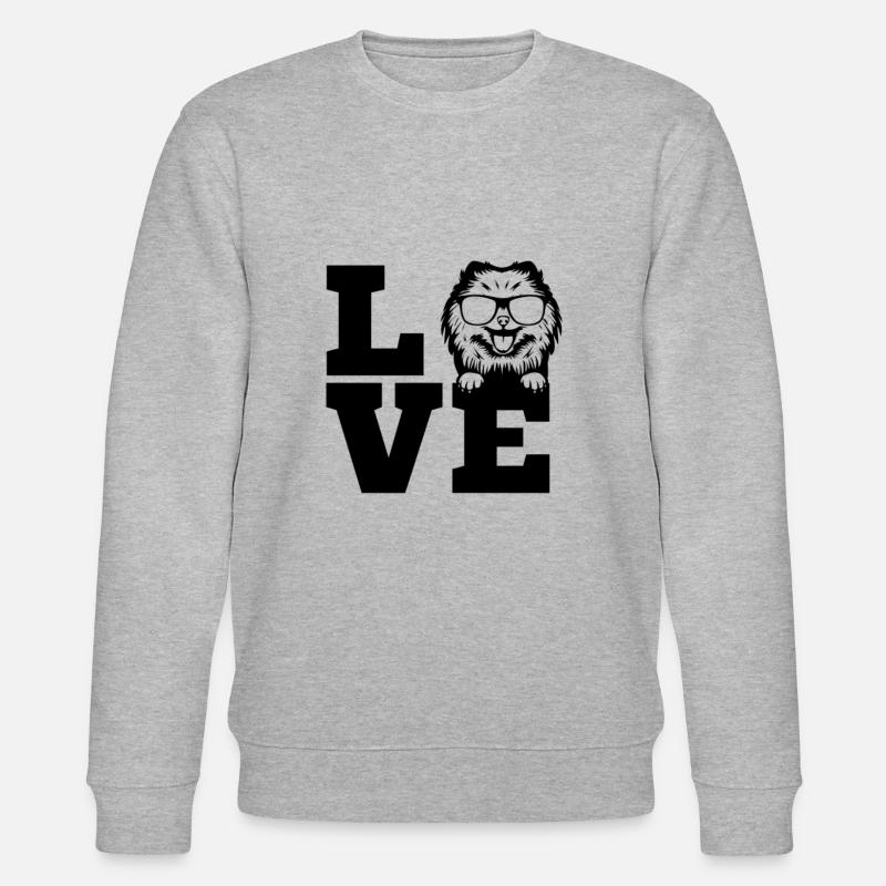 Spitz Pomeranian Zwergspitz Hund - Stanley/Stella Unisex Bio-Sweatshirt CHANGER  - Grau meliert