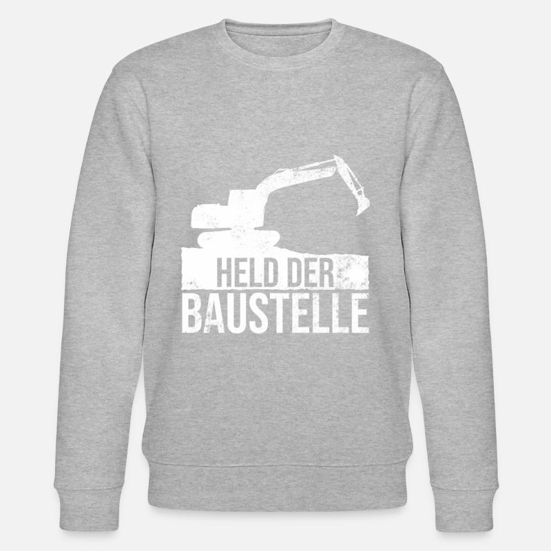 Held der Baustelle Baggerfahrer Bauarbeiter - Stanley/Stella Unisex Bio-Sweatshirt CHANGER - Grau meliert