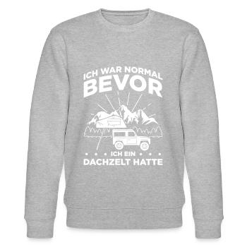 Ich War Normal Bevor Ich Ein Dachzelt Hatte Camper - Stanley/Stella Unisex Bio-Sweatshirt CHANGER  - Grau meliert - Vorne - Nik (191cm) & Marisol (170cm)