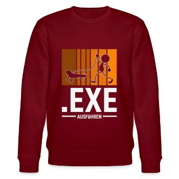 .exe ausführen Programmierer Programmieren - Stanley/Stella Unisex Bio-Sweatshirt CHANGER  - Burgunderrot - Vorne - Nik (191cm) & Marisol (170cm)