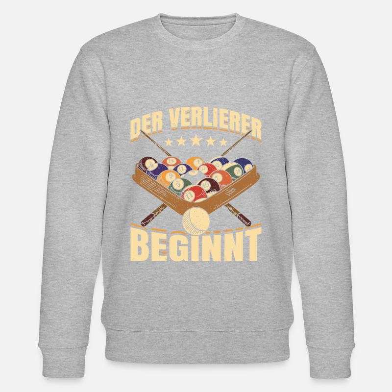 Der Verlierer Beginnt Geschenk Billiard - Stanley/Stella Unisex Bio-Sweatshirt CHANGER  - Grau meliert