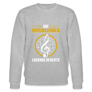 Die Musiklehrer Legende In Rente - Stanley/Stella Unisex Bio-Sweatshirt CHANGER  - Grau meliert - Vorne - Nik (191cm) & Marisol (170cm)