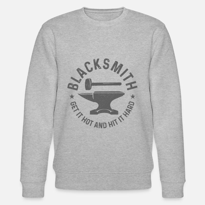 Forging Blacksmith Farrier Gift - Stanley/Stella CHANGER Unisex Organic Sweatshirt - heather grey
