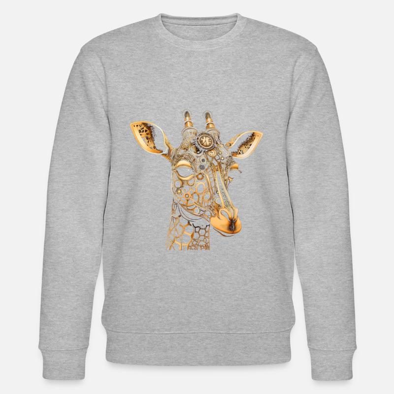 Giraffe Steampunk Tier Geschenk - Stanley/Stella Unisex Bio-Sweatshirt CHANGER  - Grau meliert
