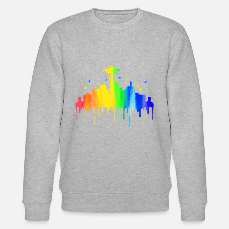 Seattle Washington Souvenir Gift - Stanley/Stella CHANGER Unisex Organic Sweatshirt - heather grey