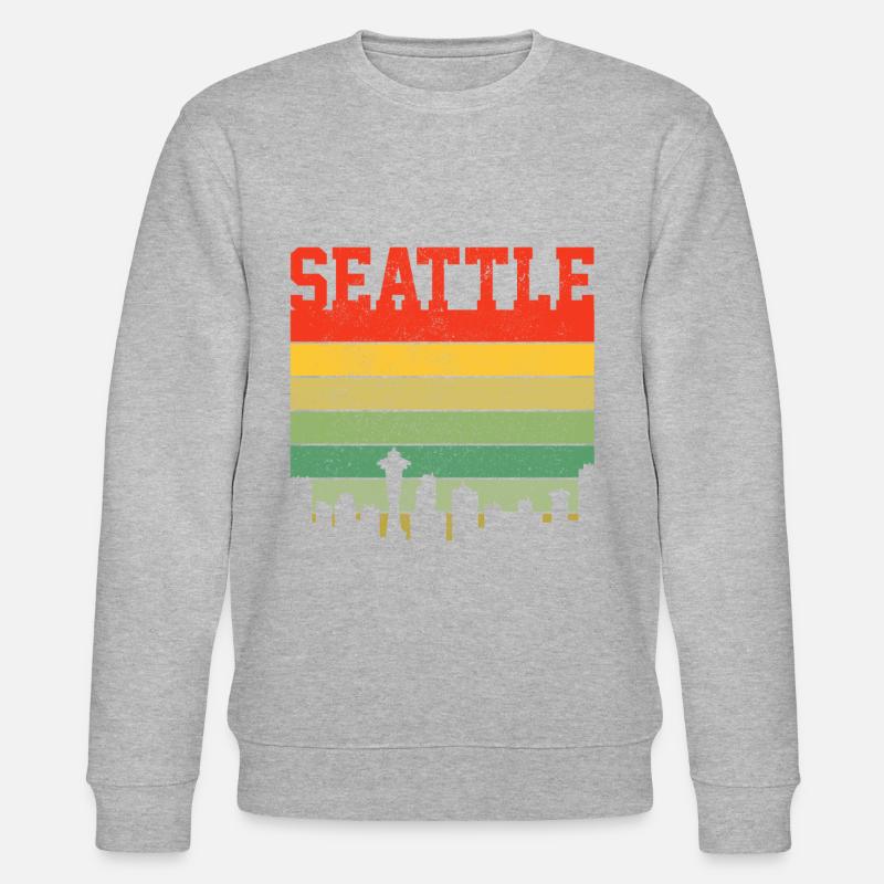 Seattle Washington Souvenir Gift - Stanley/Stella CHANGER Unisex Organic Sweatshirt - heather grey
