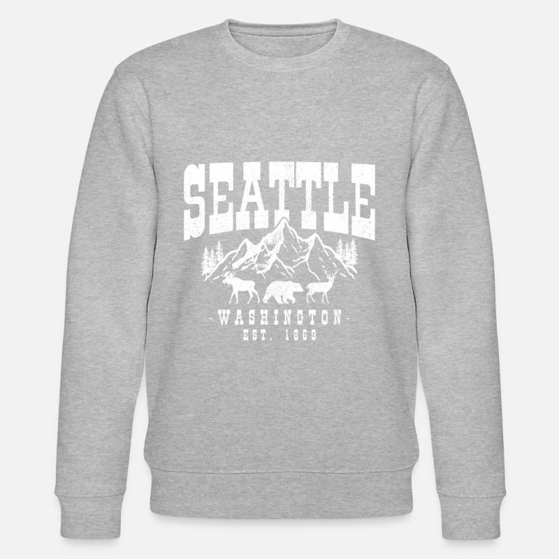 Cadeau souvenir Seattle Washington - Sweat bio CHANGER Stanley/Stella Unisexe - gris chiné