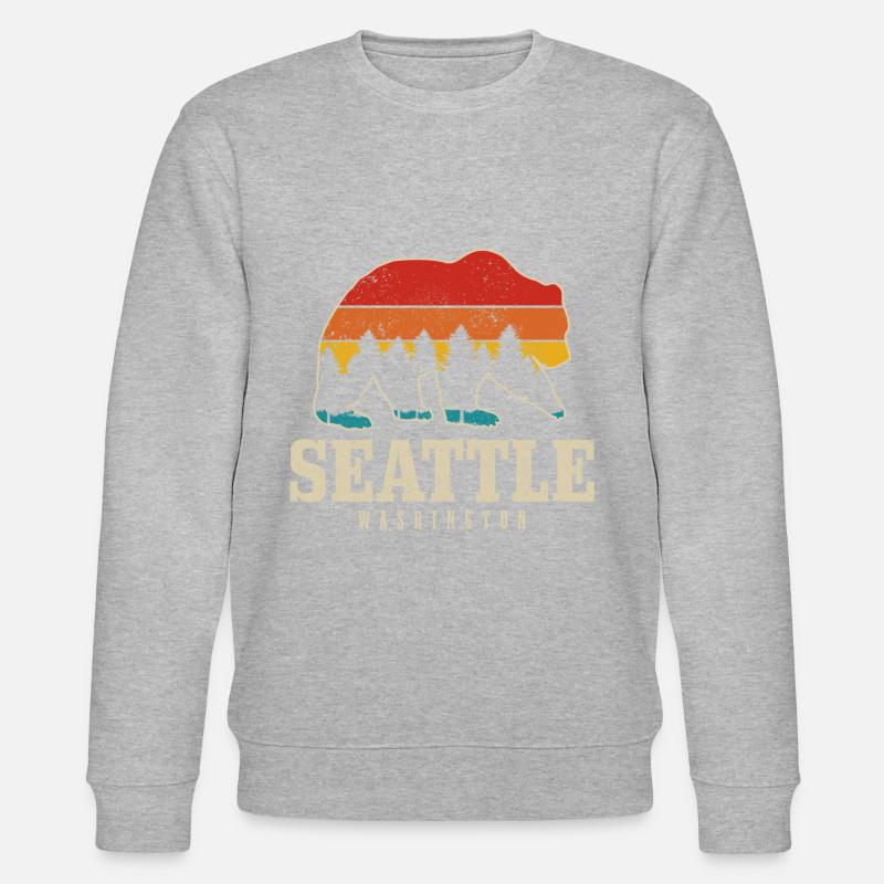 Seattle Washington Souvenir Gift - Stanley/Stella CHANGER Unisex Organic Sweatshirt - heather grey
