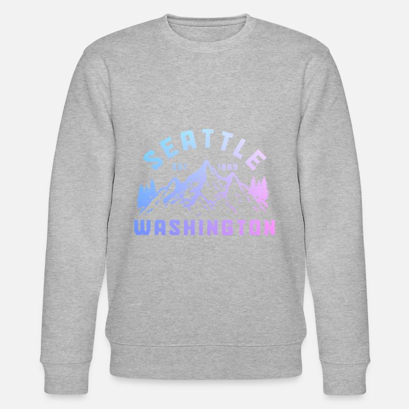 Seattle Washington Souvenir Gift - Stanley/Stella CHANGER Unisex Organic Sweatshirt - heather grey