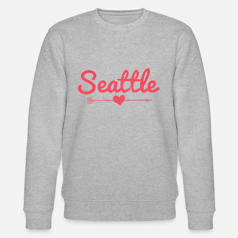 Seattle Washington Souvenir Geschenk - Stanley/Stella Unisex Bio-Sweatshirt CHANGER  - Grau meliert