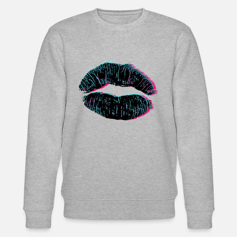 Lippen 3D Kuss - Stanley/Stella Unisex Bio-Sweatshirt CHANGER  - Grau meliert