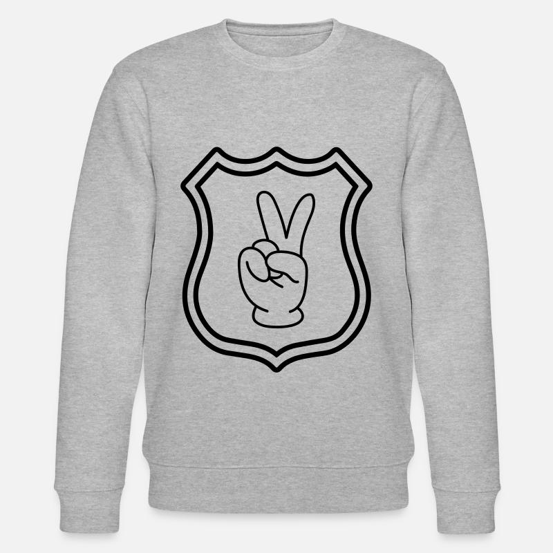 Peace Hand Comic Wappen - Stanley/Stella Unisex Bio-Sweatshirt CHANGER  - Grau meliert