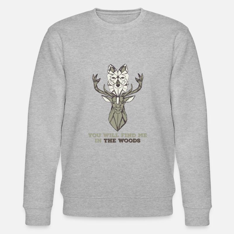 Wolf Hirsch Wald - Stanley/Stella Unisex Bio-Sweatshirt CHANGER  - Grau meliert