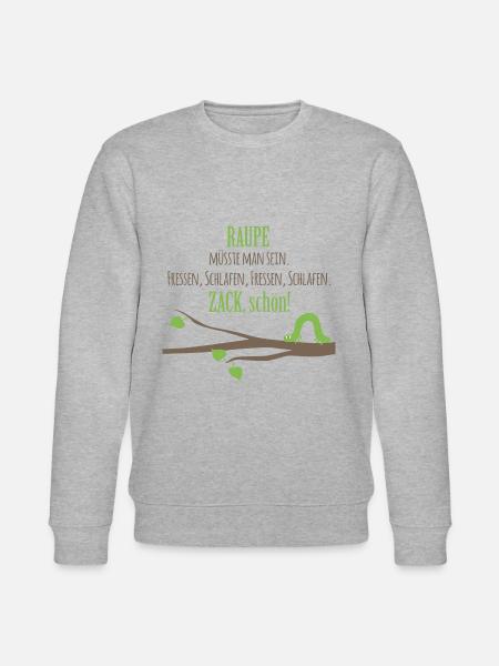 Fressen Schlafen Raupe - Stanley/Stella Unisex Bio-Sweatshirt CHANGER  - Grau meliert