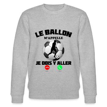 Foot Cadeau Homme Et Enfant Papa Et Fils - Sweat bio CHANGER Stanley/Stella Unisexe - gris chiné - Devant - Nik (191cm) & Marisol (170cm)