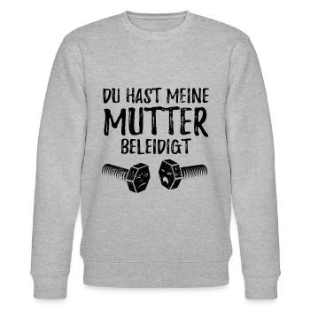 Du hast meine Mutter beleidigt - Schraube - Stanley/Stella Unisex Bio-Sweatshirt CHANGER  - Grau meliert - Vorne - Nik (191cm) & Marisol (170cm)