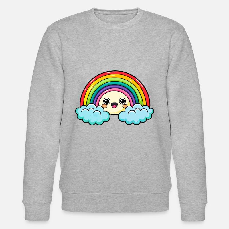 Süßer Regenbogen - Stanley/Stella Unisex Bio-Sweatshirt CHANGER  - Grau meliert