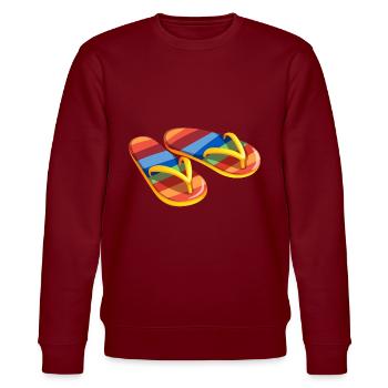 Flip Flops - bio - Stanley/Stella Unisex Bio-Sweatshirt CHANGER  - Burgunderrot - Vorne - Nik (191cm) & Marisol (170cm)