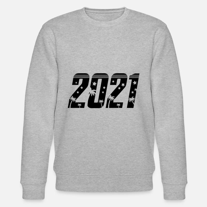 2021 strand palmen - Stanley/Stella Unisex Bio-Sweatshirt CHANGER  - Grau meliert