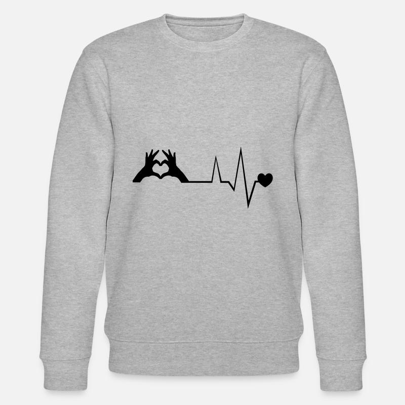 herzschlag hand puls symbol - Sweat bio CHANGER Stanley/Stella Unisexe - gris chiné