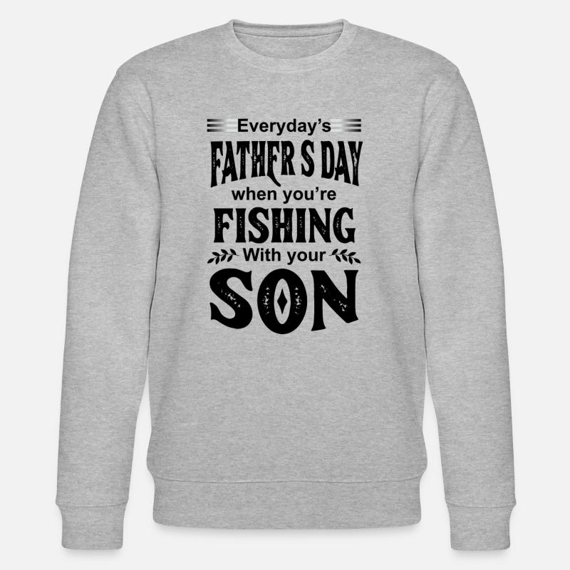 Fishing with your son - Stanley/Stella Unisex Bio-Sweatshirt CHANGER  - Grau meliert