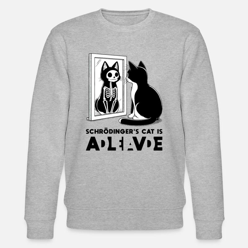 Schrödinger's Cat Alive Dead - Stanley/Stella Unisex Bio-Sweatshirt CHANGER - Grau meliert