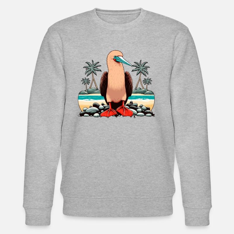 Red-footed Booby Bird - Stanley/Stella Unisex Bio-Sweatshirt CHANGER  - Grau meliert