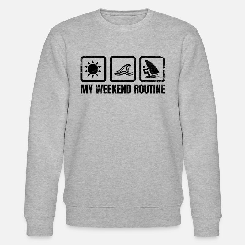 Windsurfer Weekend Routine - Stanley/Stella CHANGER Unisex Organic Sweatshirt - heather grey