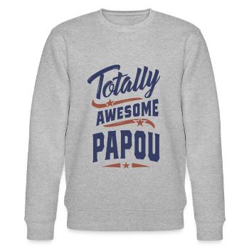 Absolut großartiger Papou - Stanley/Stella Unisex Bio-Sweatshirt CHANGER  - Grau meliert - Vorne - Nik (191cm) & Marisol (170cm)