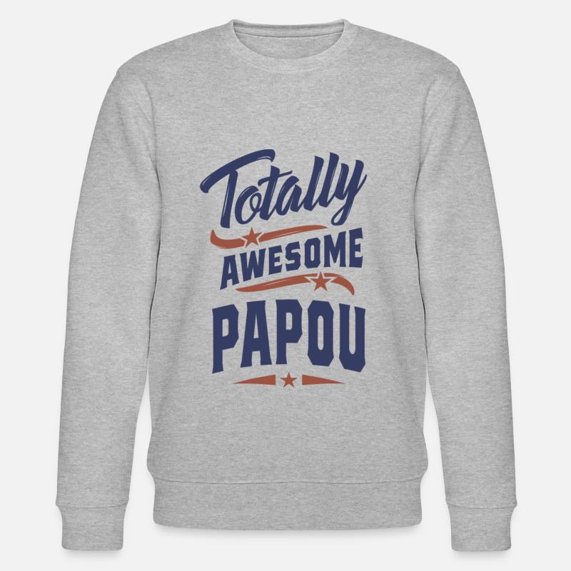 Absolut großartiger Papou - Stanley/Stella Unisex Bio-Sweatshirt CHANGER  - Grau meliert