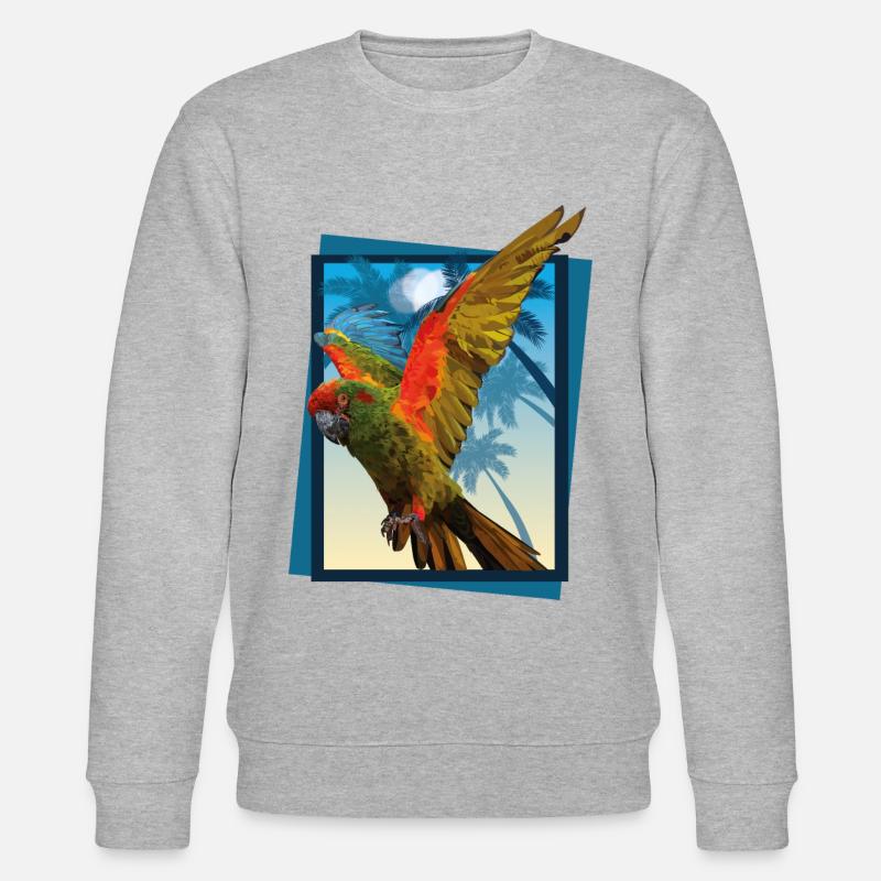 Ara à front rouge - Sweat bio CHANGER Stanley/Stella Unisexe - gris chiné