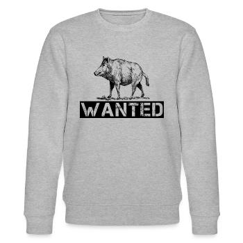 WANTED WILD BOARS - Stanley/Stella CHANGER Unisex Organic Sweatshirt - heather grey - Front - Nik (191cm) & Marisol (170cm)