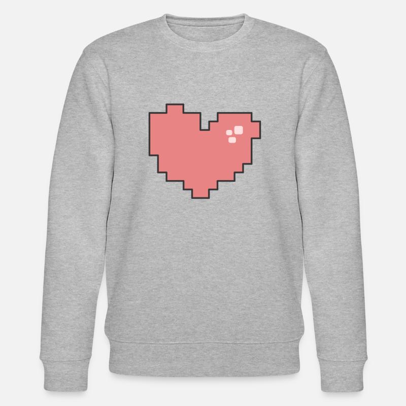 Herz Pixel - Stanley/Stella Unisex Bio-Sweatshirt CHANGER  - Grau meliert