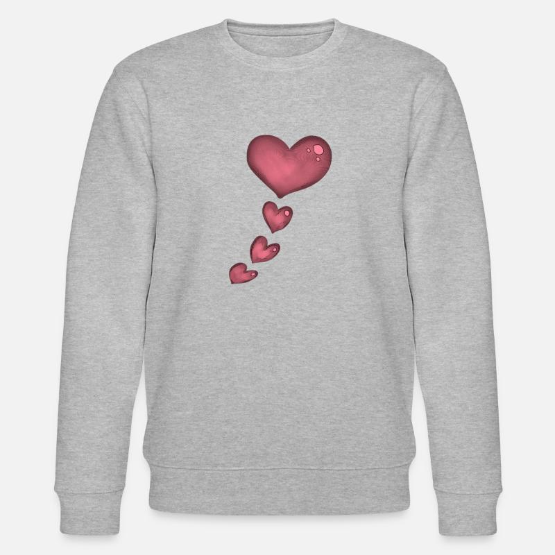 pinkes Herz - Stanley/Stella Unisex Bio-Sweatshirt CHANGER  - Grau meliert